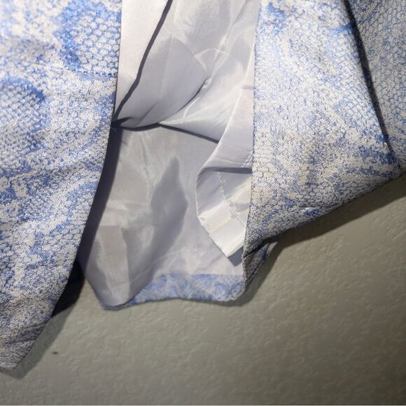 NWT B Michael America Red Collection Blue‎ Draped Collar Snakeskin Dress Size 10 - Picture 4 of 8